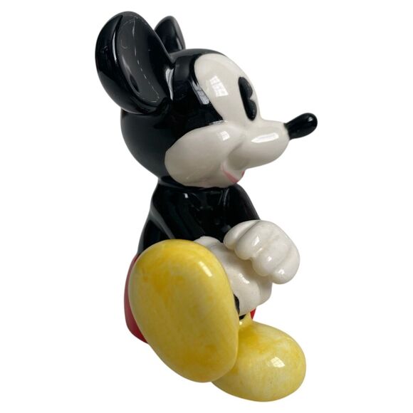 Vintage Disney Malaysia Mickey & Minnie Mouse Sitting Ceramic Figurines Set of 2 - Picture 10 of 11